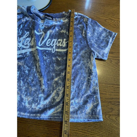 Popular Sports LAS VEGAS Lavender Crushed Velvet Belly Shirt Dancer Sz Sm EUC - Picture 6 of 7
